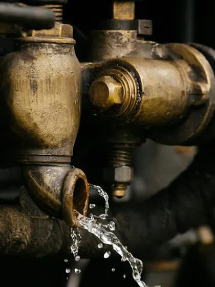 Fuite d'eau sur un raccord en laiton