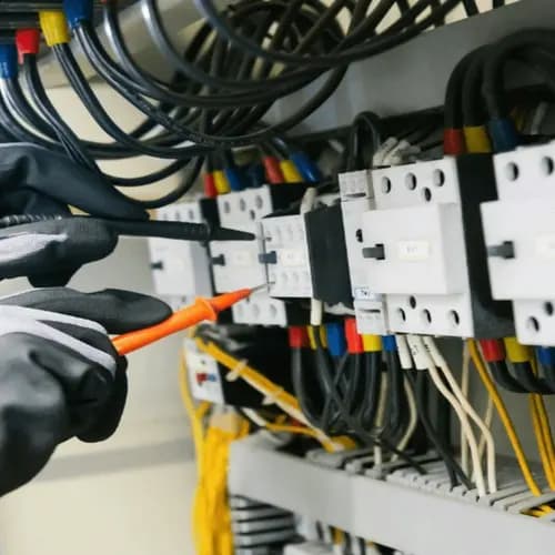 Contrôle d'une armoire électrique au testeur